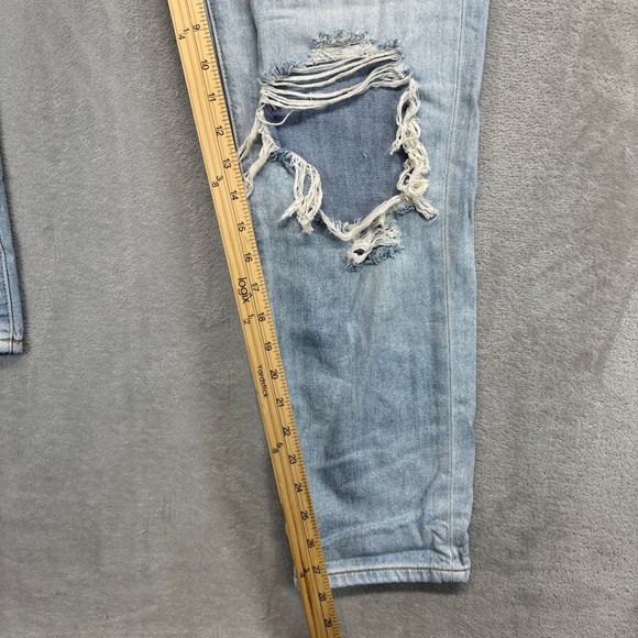 KanCan Jean Women 7/27 Darel Ultra High Rise Paperbag Mom Distressed Light Denim - Picture 13 of 16